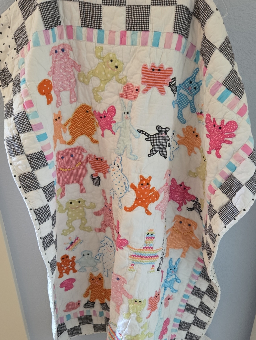 Multi-Color Patchwork Animal Quilted Baby Blanket